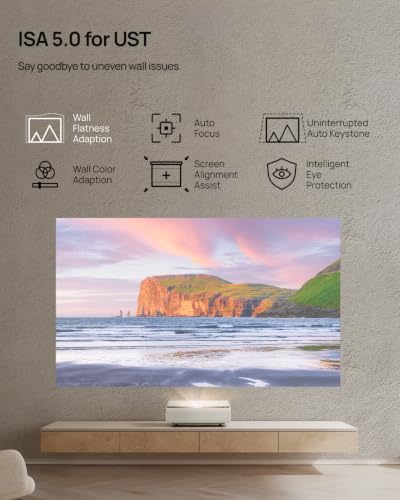 Aura Series Ust Laser Projector, Dolby Vision, Imax Enhanced, 1,000,000:1 Dynamic Contrast Ratio, 0.177:1 Throw Ratio, Harman Kardon, 2300 Lumens Aura 2 Gtv White