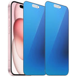 2 Pack Matte Anti-Blue Privacy Tempered Glass For Iphone 14 Pro Max /15 Plus/Iphone 16 Plus Anti-Glare Anti-Spy Screen Protector Film Gradient Blue