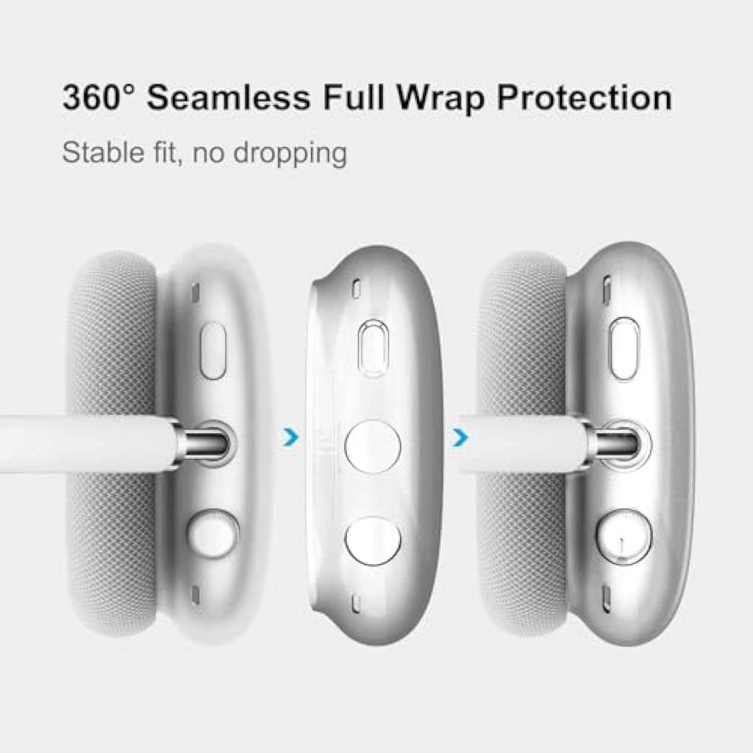 Case Cover For Airpods Max Headphones, Clear Soft Tpu Skin Anti-Scratch, Transparent Accessories Ultra Protective Cover For Apple Airpods Max (2024/2020), Clear