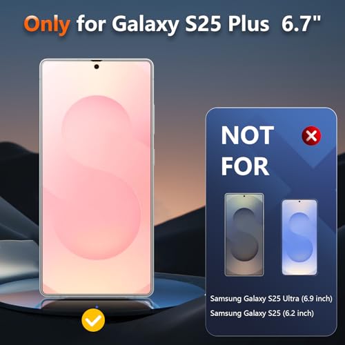[3 Pack] for Galaxy S25 Plus Matte Screen Protector, Fingerprint Sensor Compatible, Anti-Glare Full Adhesive Flexible Film (Not Glass)