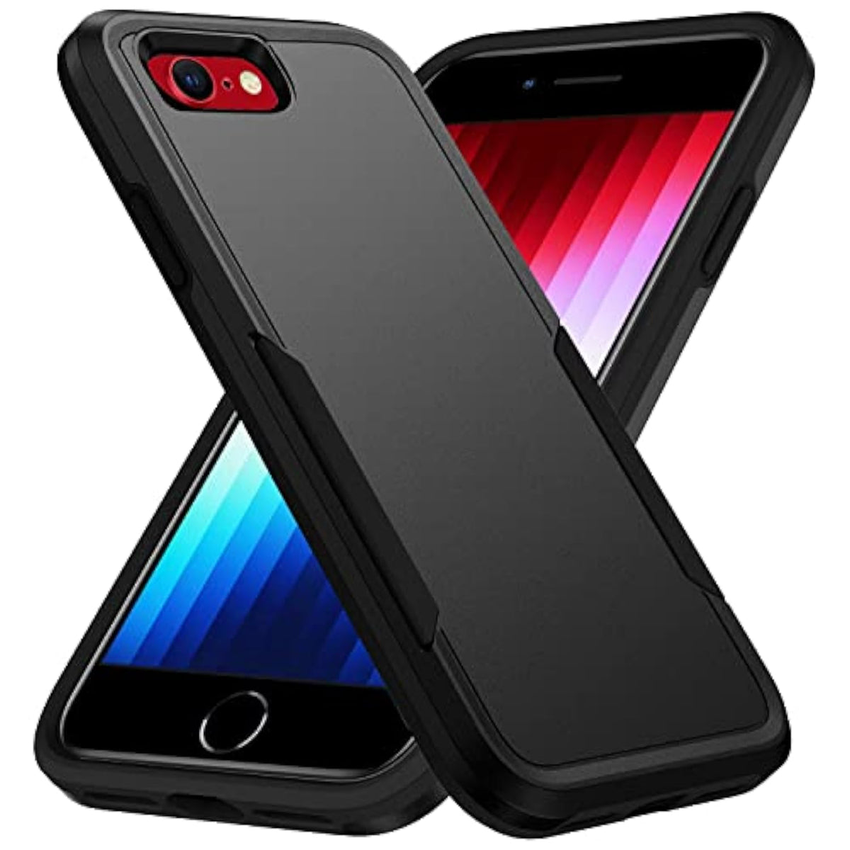 Heavy Duty Shockproof Case for iPhone SE 2/3 7/8 4.7-Inch Black