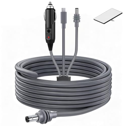 Power Cable for Starlink Mini 10FT/3M, 3-in-1 Car Charger/USB-C/DC to DC Power Cord, Waterproof Extension Accessories Adapter for RV/Truck/Outdoor