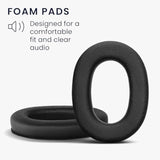 kwmobile 2X Earpad Compatible with 3M WorkTunes - Replacement Foam Earpad Cushions for Headphones - Black