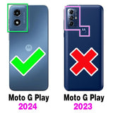 Flip Wallet Phone Case for Motorola Moto G Play 4G 2024 with Tempered Glass Screen Protector Magnetic Closure Folio Cover Credit Card Holder Slot
