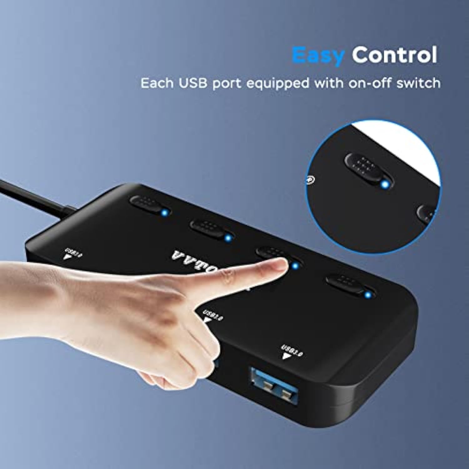 Usb 3.0 Hub Splitter, 4-Port Usb Extender Hub For Laptop, Multi Usb Port Expan