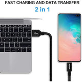 12ft USB C Cable 2-Pack Fast Charging Braided for Samsung, LG, Moto & Pixel