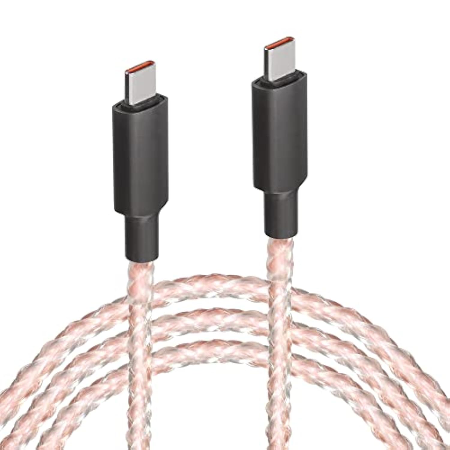 3Ft 66W Led Light Up Glowing Usb C To Usb C Cable,Aluminum Shell Fast Charging