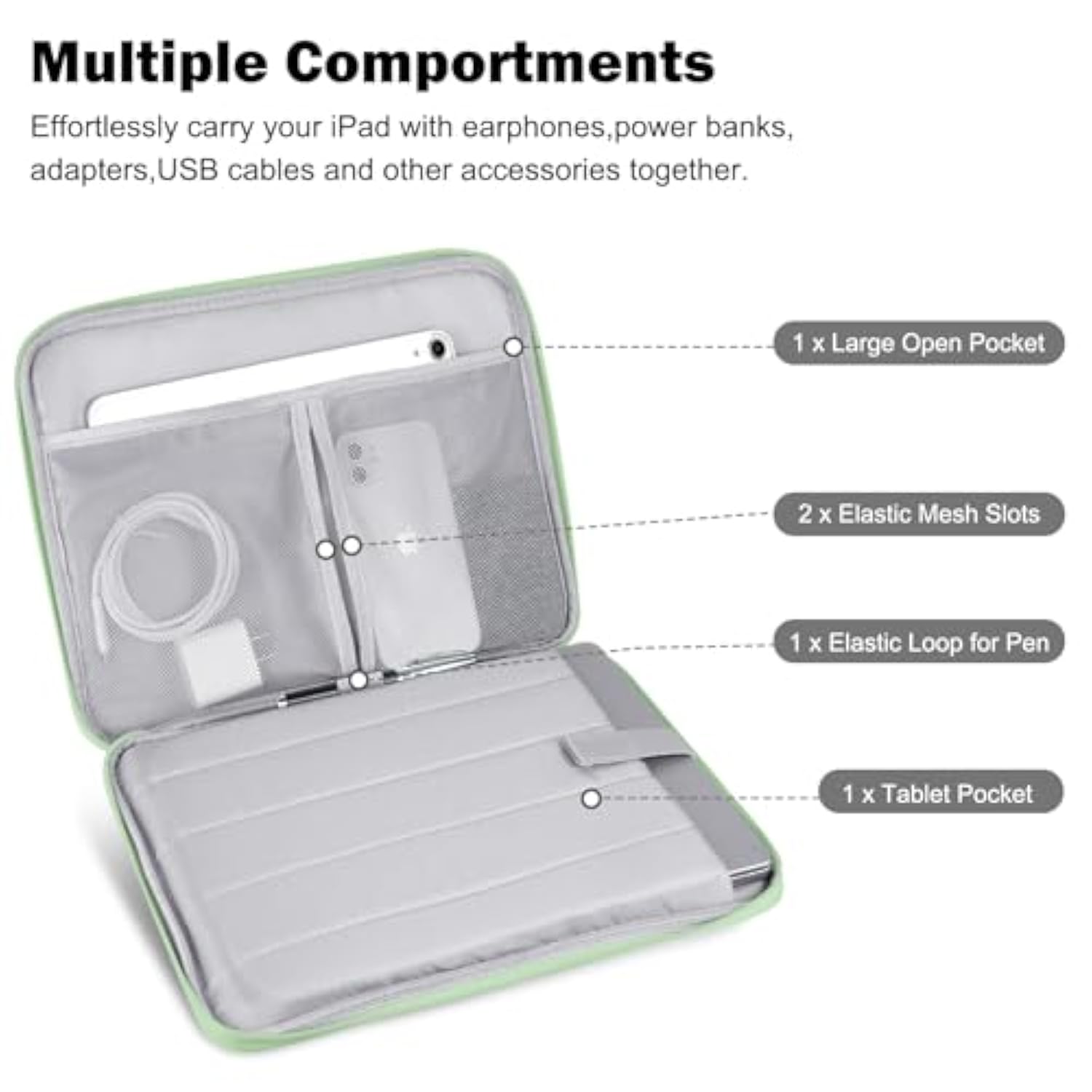 13 14 Inch Laptop Sleeve Case For Macbook Pro 14 2021; Macbook Air 13 M1 M2; Macbook Pro 13 M2 With Anti-Drop Protective Case 13''-14'' Dell Hp Asus Acer Surface Pc-Green