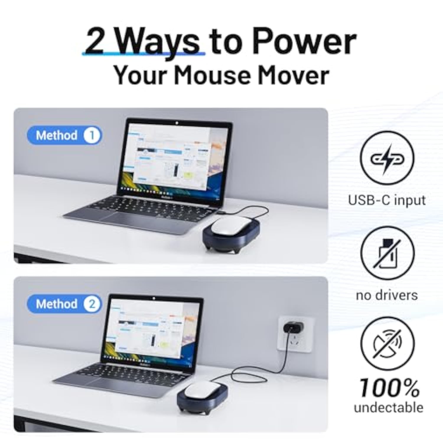 Undetectable Mouse Mover Jiggler With On/Off Switch And Usb Port Drive-Free,Si