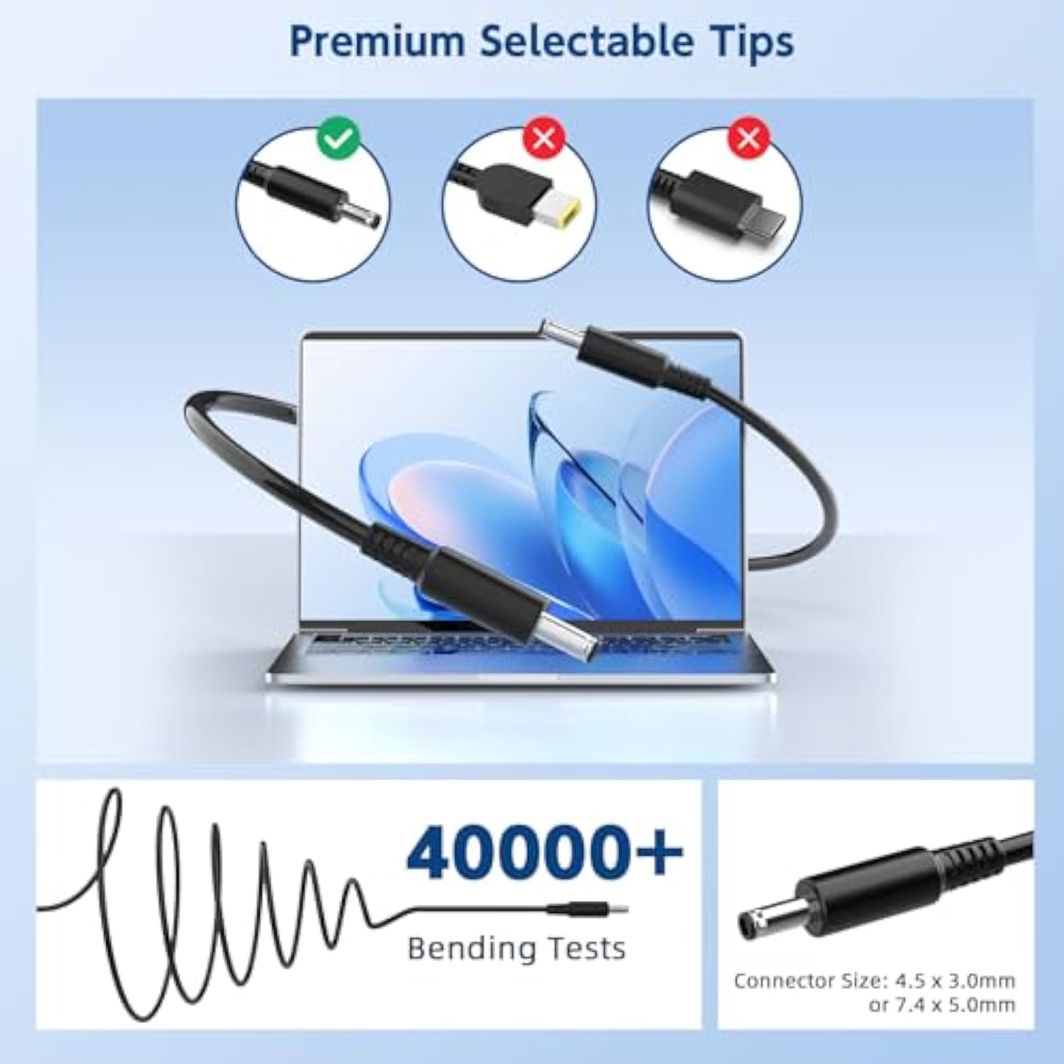 Charger For Dell Laptop Charger, 2 Tips Replacement For Dell 2022 Newest Inspi