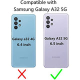 Phone Case For Samsung Galaxy A32 5G 6.5 Inch With Tempered Glass Screen Protector Card Holder Wallet Cover Stand Flip Leather Cell Accessories Glaxay A 32 32A S32 G5 A326U Cases Women Girl Purple