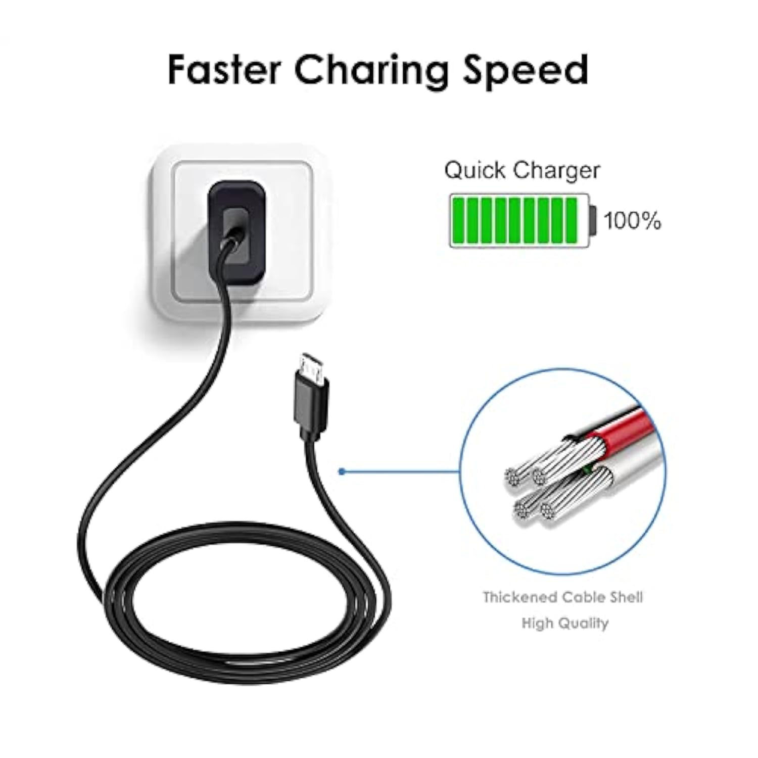 Fast Charging Usb Cable For Lg Aristo 2 Plus, Stylo 2V/Stylo 3, K Series & More