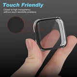 2 Pack Case Compatible With Fitbit Versa 2 Screen Protector, Soft Tpu Full Coverage Protective Cover Bumper Frame Versa 2 Smartwatch (Black+Black)