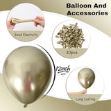 Metallic Gold Balloons, 12Inch Chrome Light Gold Balloons 30Pcs Champagne Gold Metallic Party Balloons Golden Helium Latex Balloon For Birthday Baby Bridal Shower Boho Wedding Party Decorations