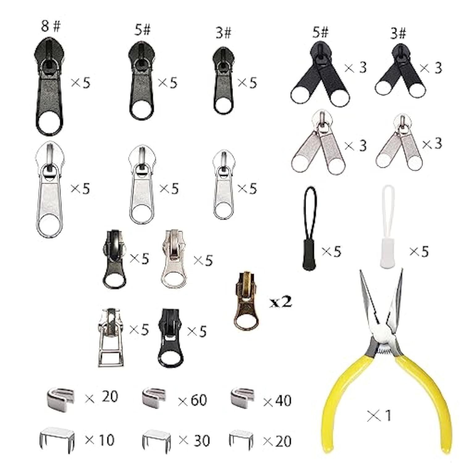Zipper Repair Kit 255 Pcs Zipper Replacement Kit With Zipper Install P