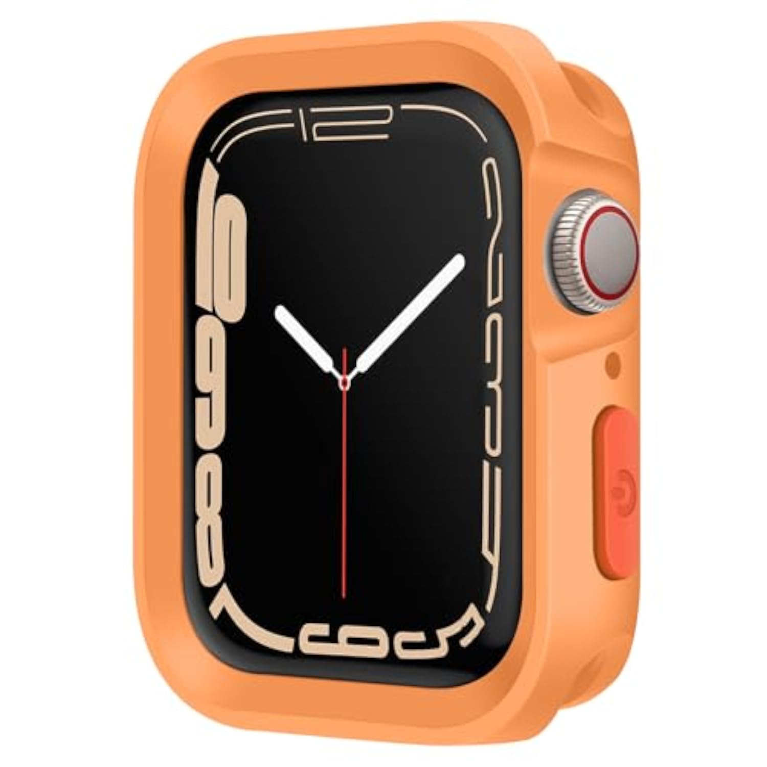 Rugged Case Compatible with Apple Watch Case Series 9/8/7 41mm SE 3/2/1 Series 6/5/4 40mm, Soft TPU Shockproof Bumper Drop Proof Protective Cover Compatible with iWatch - Orange