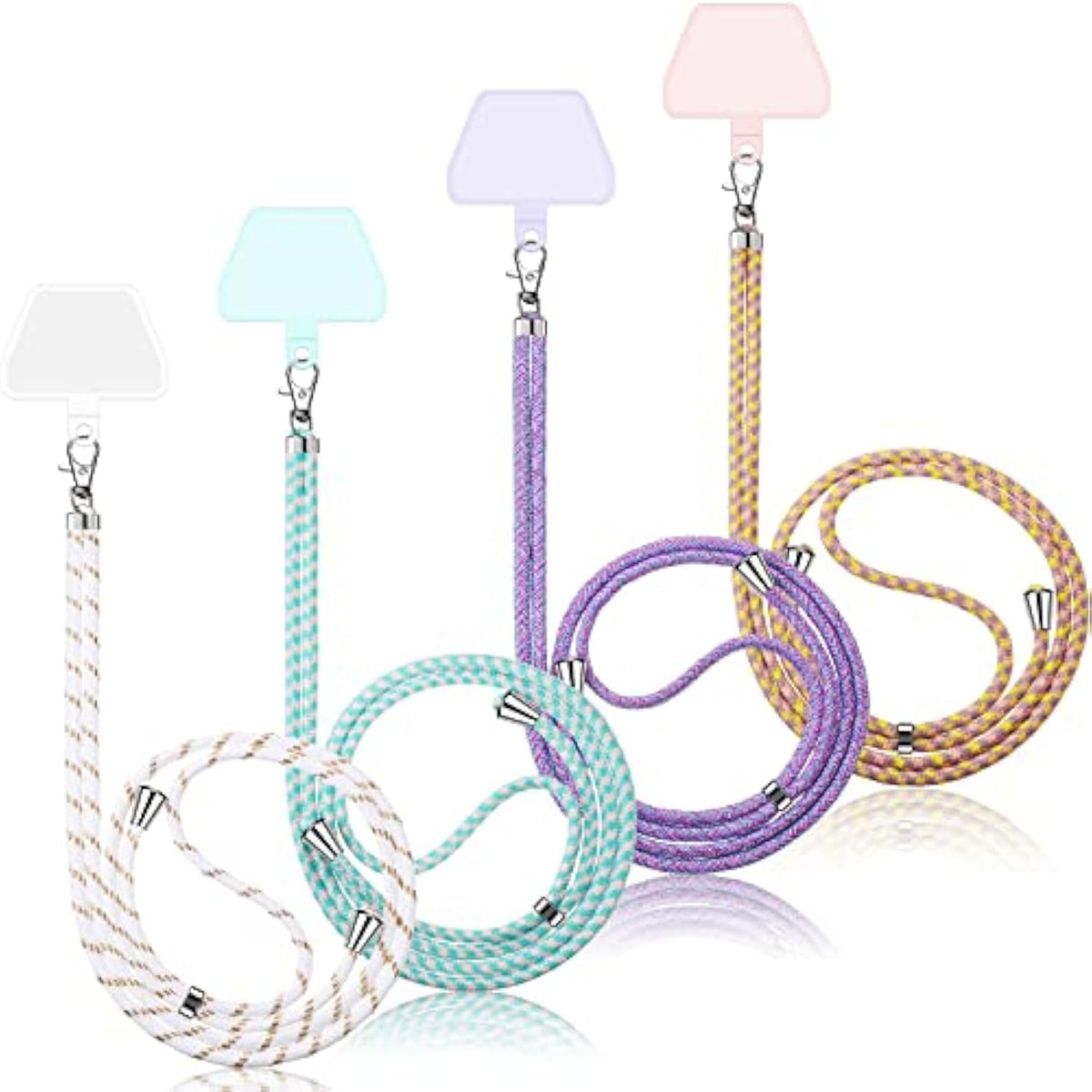 4-Pc Universal Phone Lanyard Strap Crossbody for Most Phones Bright Colors