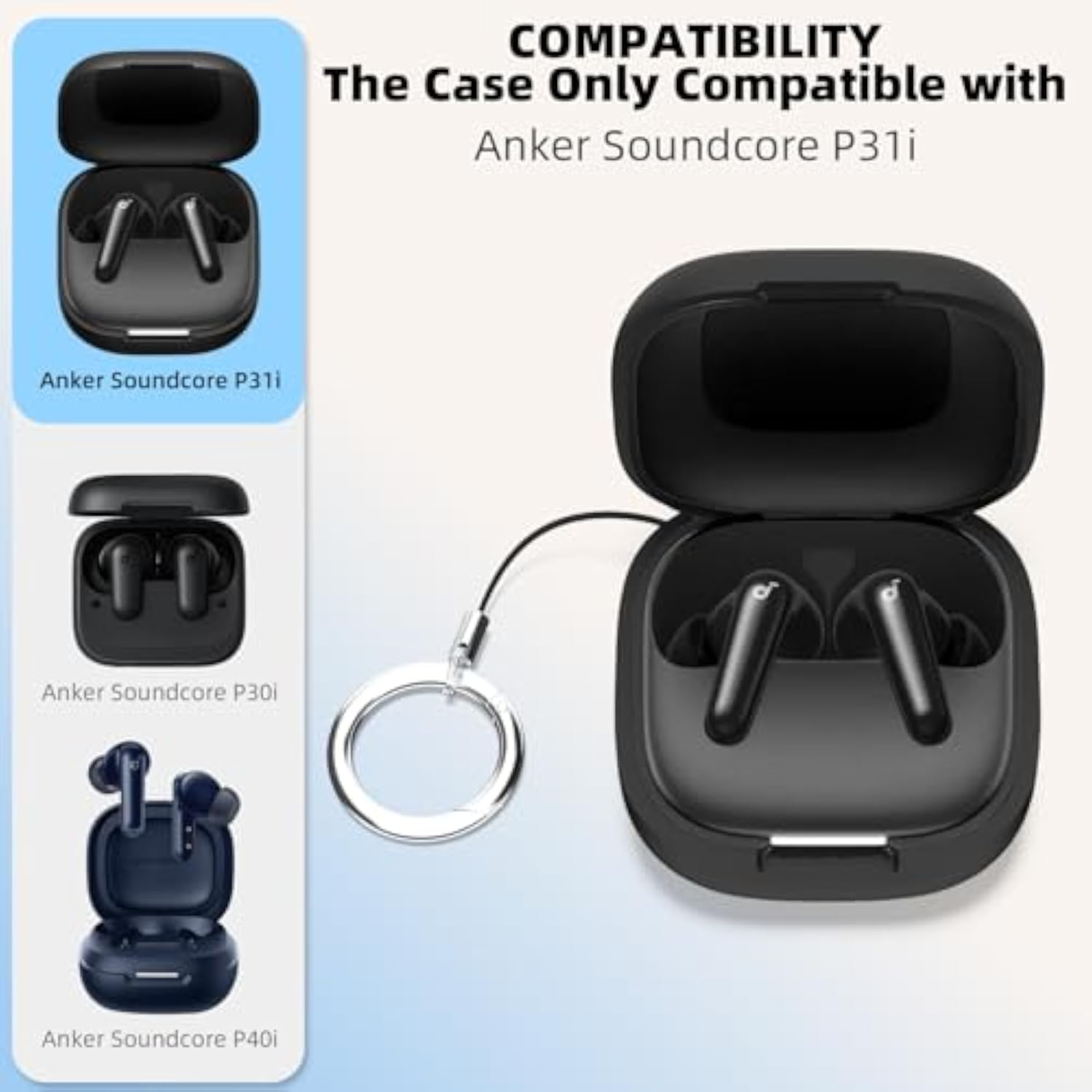Anker Soundcore P31i Silicone Case with Anti-Scratch, Black - Protective Phone Case for Soundcore P31i with Durable Silicone Material and Anti-Scratch Coating