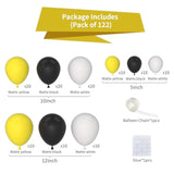 Yellow Black White Balloon Garland Arch Kit -122Pcs Spring Party Balloons Yellow And Black Balloons For Birthday Wedding Anniversary Bee Sunflower Party Decorations