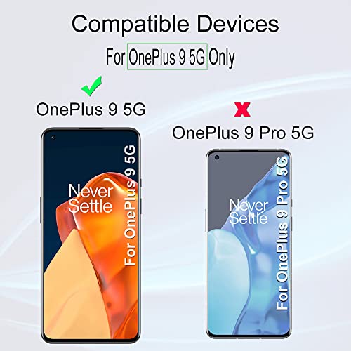 Screen Protector For OnePlus 9 5G,with 2Pcs Tempered Glass,1Pc Camera Lens Protector,1Pc Backing Carbon Fiber Film [Fingerprint Reader,Easy to