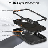 Magnetic Case With Belt Clip Holster, Heavy Duty Protective Phone Case, Shockproof Magnetic Phone Cover For 13/14/15 6.1" Dark Black