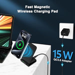 Pixel 9 Pro Wireless Charger Stand Fast Charging For Google Pixel 9A/9/8 Pro/8/7 Pro/7/6 Pro/6/5/4 Xl/4/3 Xl/2 Xl,15W Fast Wireless Charging Station For Iphone 16E 16 15 14 13,Samsung S25 S24 S23 S22