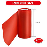 4 Inch X 11 Yards Wide Red Satin Ribbon Solid Fabric Large Ribbon For