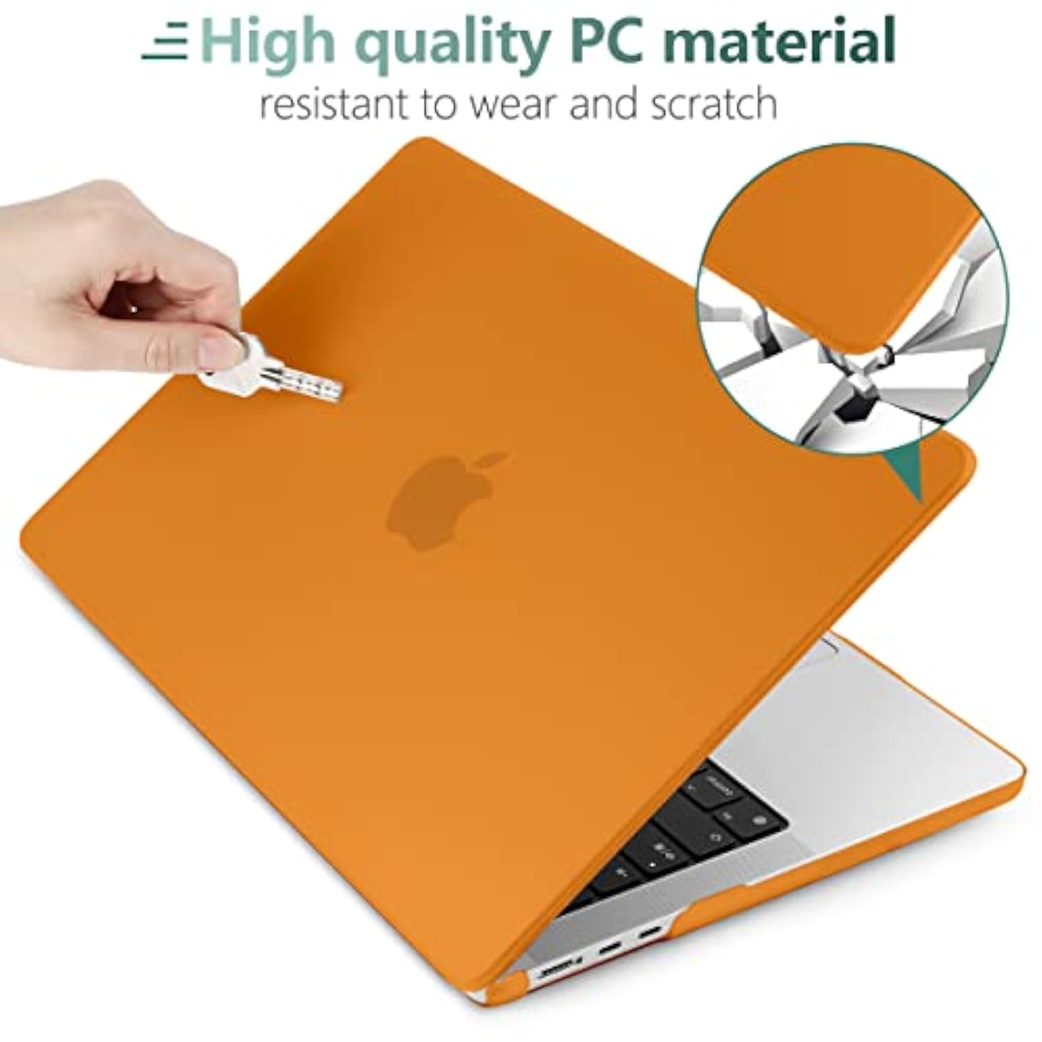 Case For M4/M3/M2 Macbook Air 13.6 Inch 2025 2024 2022(Fit Model A3240/A3113/A2681), Clear Case For Macbook Air 13”, Laptop Hard Shell With Keyboard & Camera Cover, Matte Orange