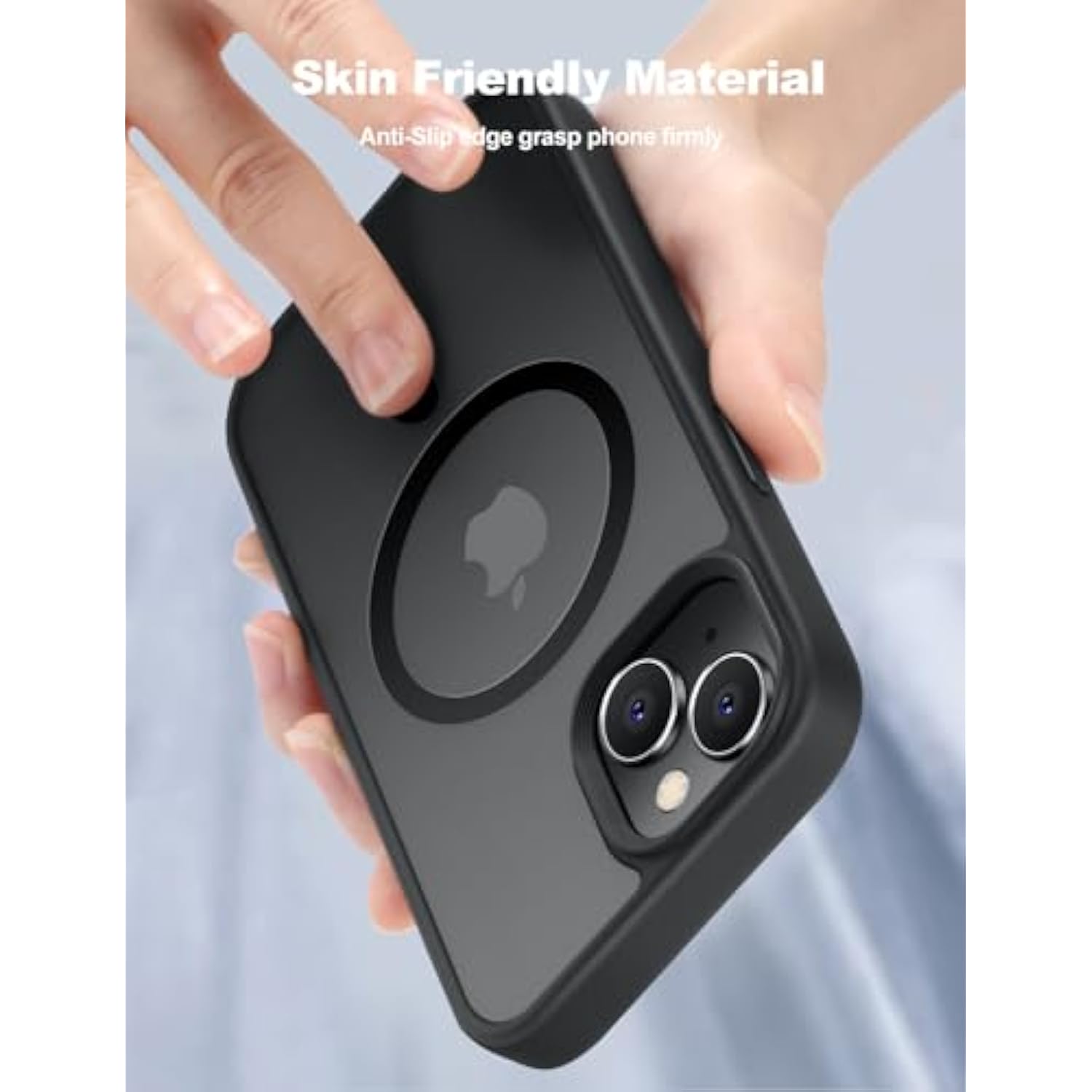 Magnetic For 15 Case Drop Resistant Matte Skin Feeling Back Cover Shockproof Slim Fit For 15 Phone Case?Matte Black