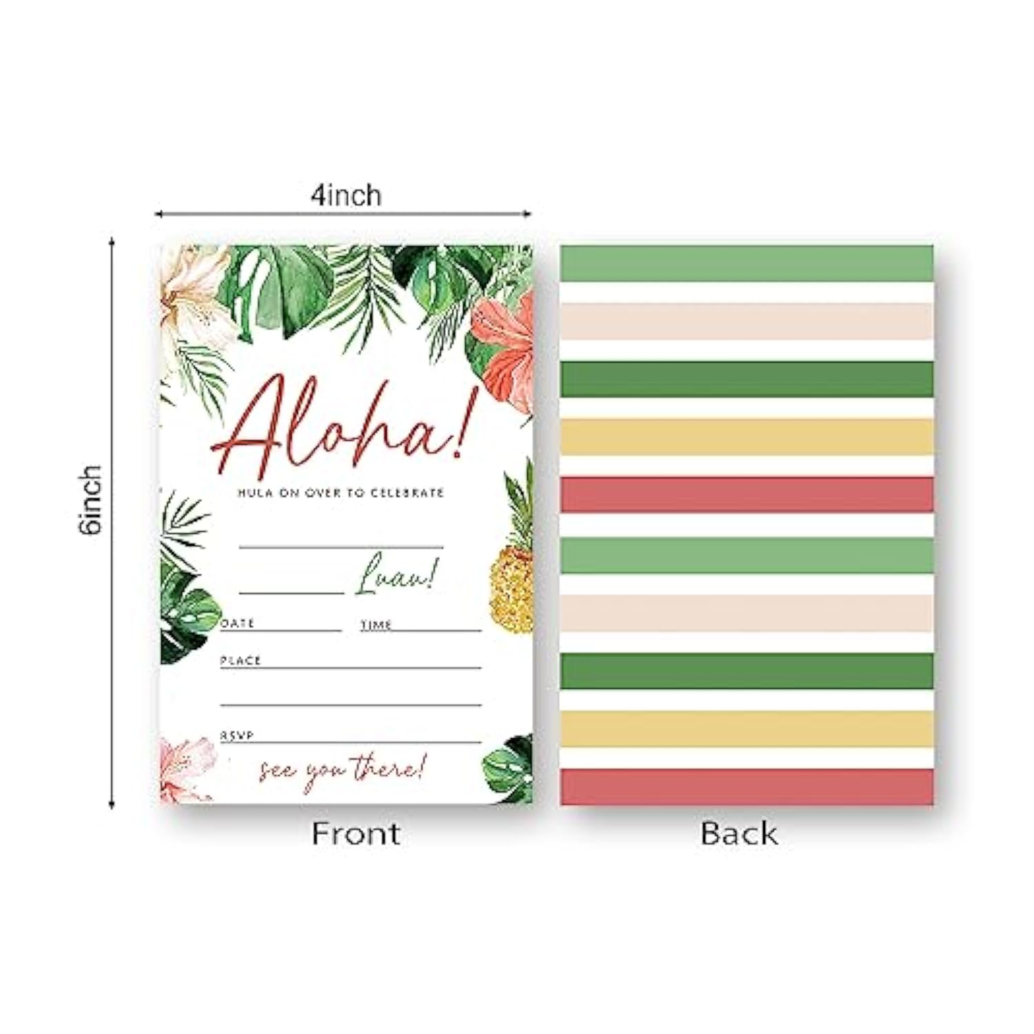 Hawaiian Aloha Luau Birthday Decorations, Aloha Party Celebration, Hawaiian Aloha Luau Birthday Invitation. (082)