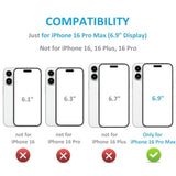 iPhone 16 Pro Max Wallet Case with Card Holder, Kickstand, Magnetic Clasp, Black