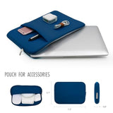 Rainyear 14 Inch Laptop Sleeve Case Protective Soft Padded Zipper Cover Carrying Computer Bag With Front Pocket & Accessories Pouch,Compatible With 14" Notebook Chromebook Tablet Ultrabook (Navy Blue)