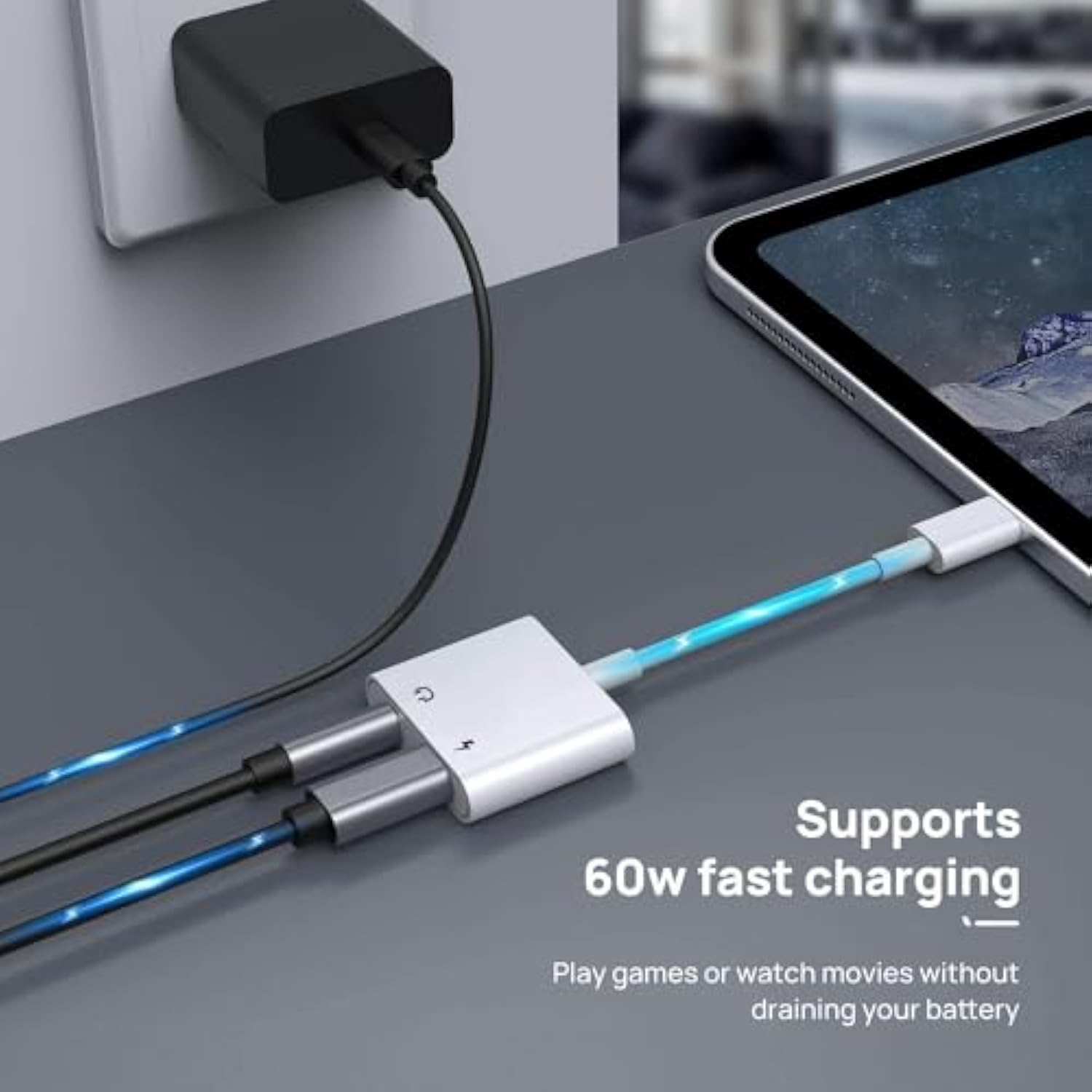 [Apple Mfi Certified] Iphone Headphones Adapter, 2 Pack 2 In 1 Lightning To 3.5 Mm Headphone Jack Aux Audio + Charger Cable Splitter Adapter Dongle For Iphone 14 13 12 11 Pro Max Xs Xr X 8 7 Ipad