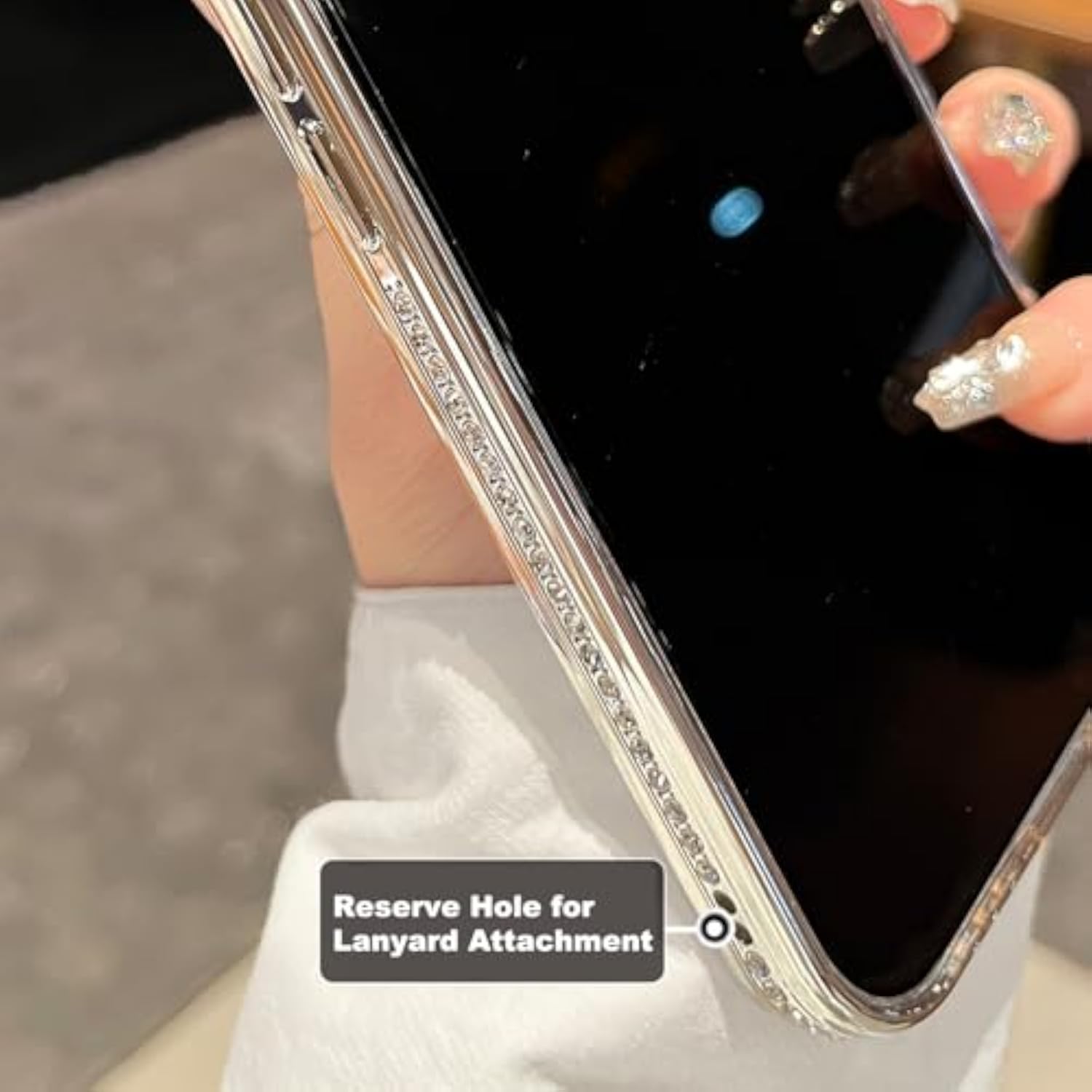 Clear Glitter Diamond Magnetic Case for iPhone 17 Pro Max with Sparkly Makeup Mirror Invisible Stand Ring, 6.9" Silver