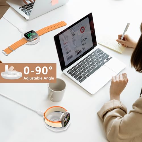 Watch Charger Foldable Magnetic Charging Dock, Wireless Fast Watch Charger Stand with Charging Cable, Compatible with  Watch 11 10 9 8 7 6