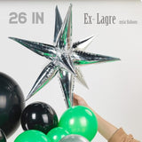Winter Merry Christmas Green And Black Silver Balloon Garland Arch Kit 121Pcs With Star Foil Balloons For Birthday Baby Shower 2025 Graduation Anniversary Decorations