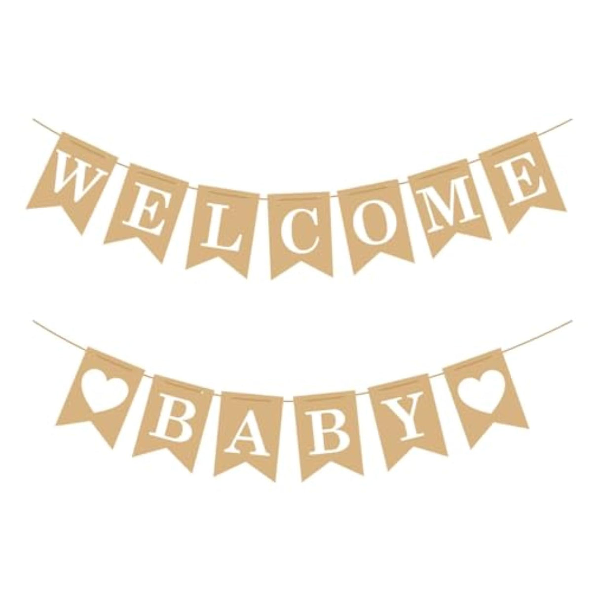Welcome Baby Banner – Rustic Baby Shower Decorations, Gender Neutral Baby Shower Decor, Pre-Strung Shower Sign, Baby Boy Banner For Party Wall Backdrop