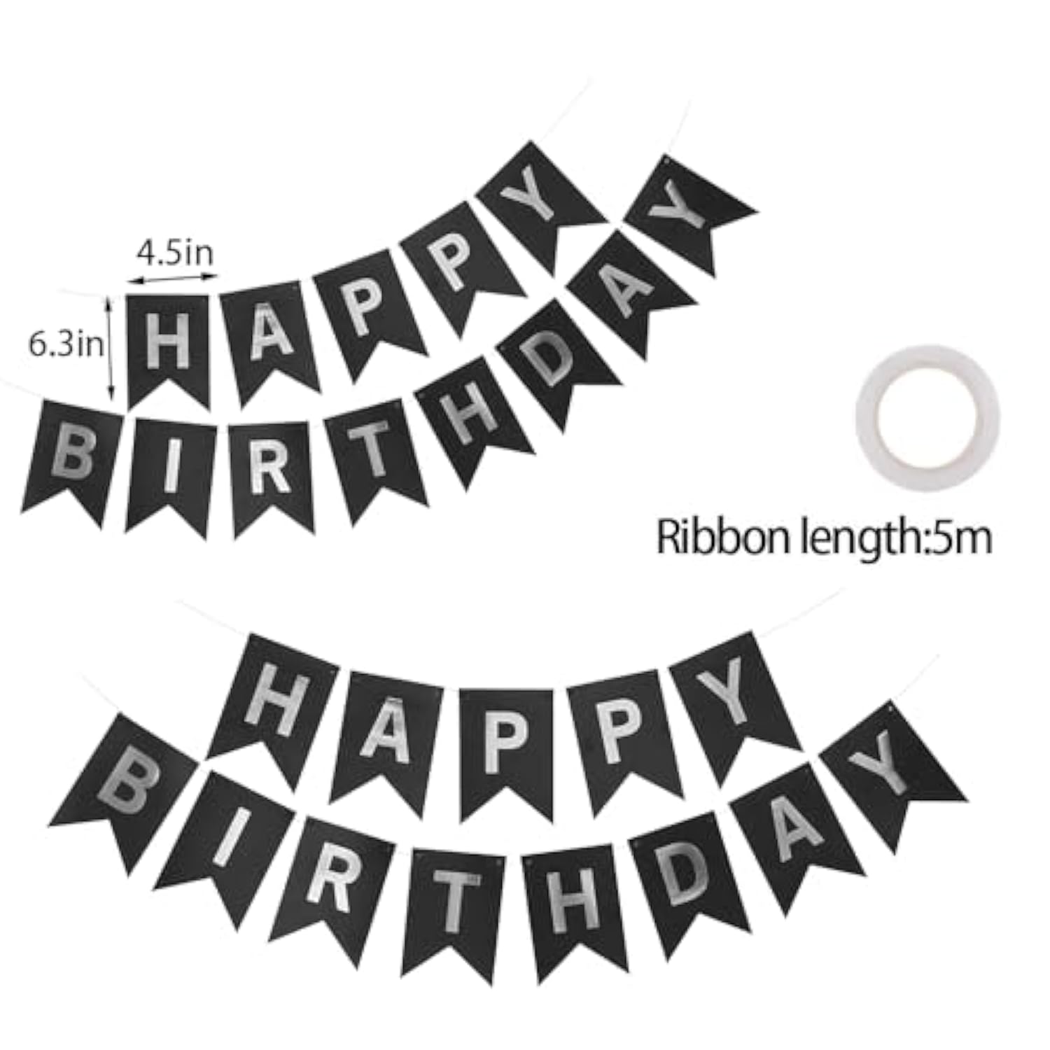 Teal Blue And Black Happy Birthday Decorations With Banner Turquoise Aqua Teal Foil Fringe Curtain Tissue Pom Poms Balloons Décor Supplies For Men Women Boys Girls Birthday Party