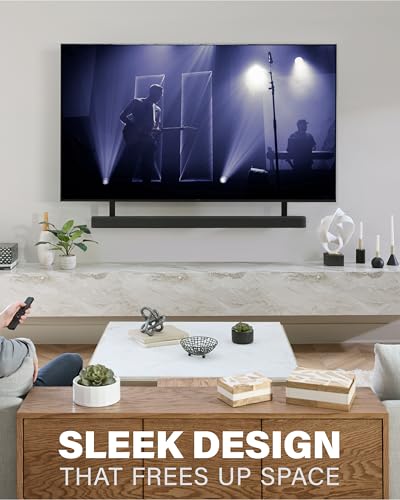 Height-Adjustable TV Soundbar Mount Compatible with Sony BRAVIA Theater Bar 8 & Bar 9 - Fits TVs 50 to 90 inches - Easy Install with Included Hardware