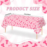 3Pcs Pink Bachelorette Plastic Tablecloth, Naughty Bridal Shower Party Disposable Table Cover Pink Bride To Be Table Cloth Bride To Be Engagement Party Decorations 108 X 54 Inch