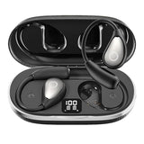 Open Ear Earbuds Wireless Bluetooth Headphones, 60Hrs Playtime, Stereo Sound Over Ear Buds With Ipx7 Waterproof Noise Canceling Earphones, Ideal For Fitness, Travel - Black