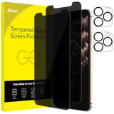 JETech Privacy Screen Protector for iPhone 11 Pro Max 6.5-Inch with Camera Lens Protector, Anti Spy Tempered Glass Film, 2-Pack Each