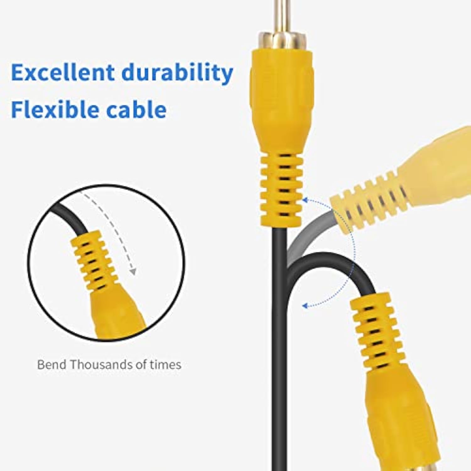 90 Degree Rca Video Extension Cable 6In/15Cm, Short Rca Subwoofer Cable, Right