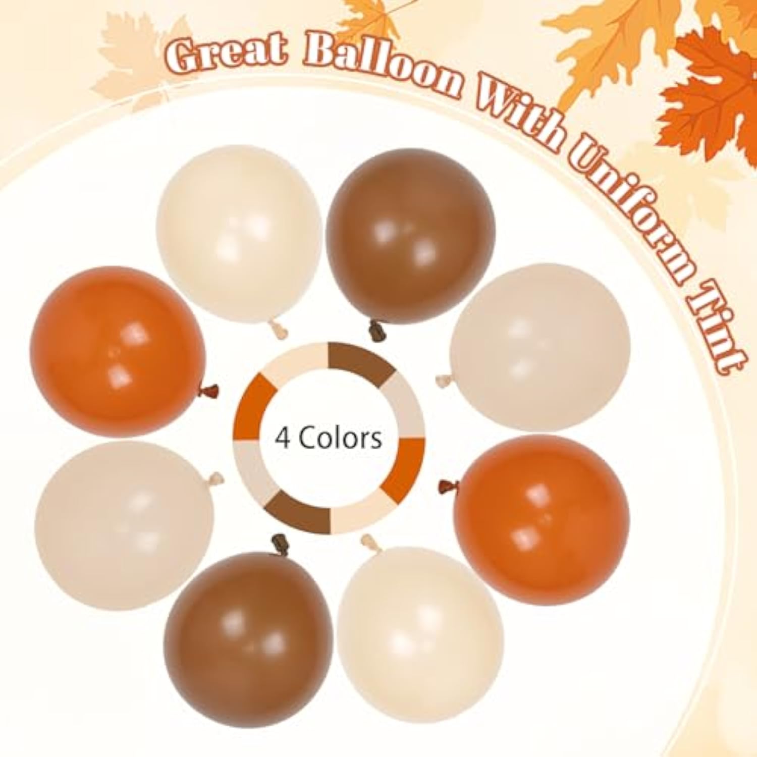 Fall Balloon Arch Kit: Orange, Brown, White Thanksgiving Party Decor