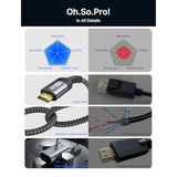 4K Displayport To Hdmi Cable 3.3Ft, Dp To Hdmi Video Uhd 2K@120Hz/4K@30 Nylon