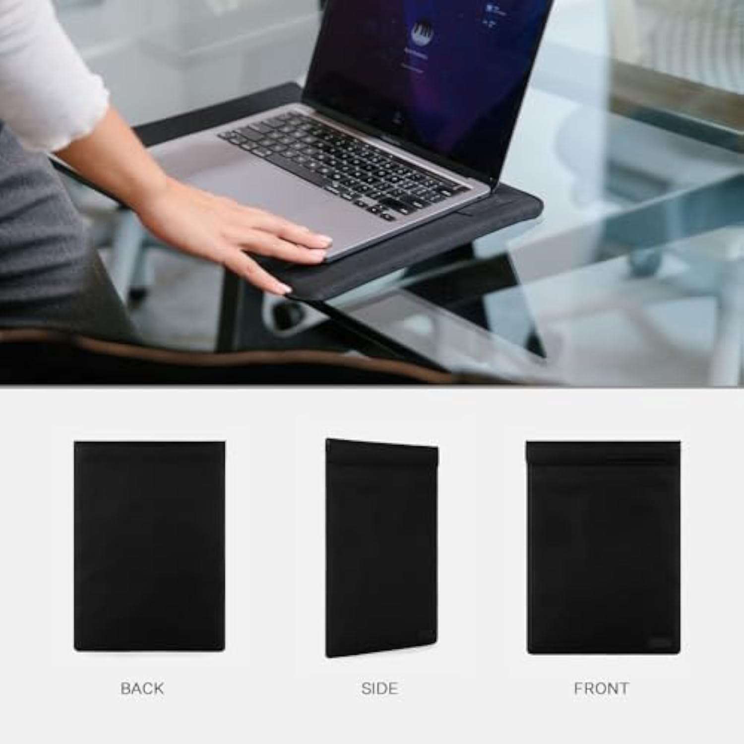 SLNT Weatherproof Nylon Faraday Bag with Silent Pocket - Signal Blocking Device Vertical Sleeve for 13" Laptops & Tablets - Blocks RFID, WiFi, Bluetooth, NFC, Cellular, GPS, EMF (Black Nylon, 13 in)