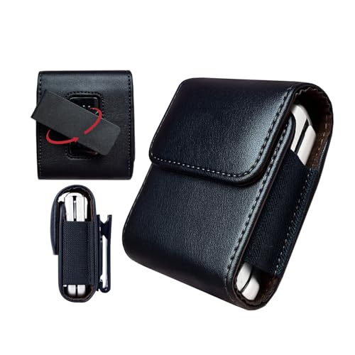 For Galaxy Z Flip 7/6/5/4/3 Belt Phone Holster, 360 Rotating Leather Phone Pouch Case, Belt Clip Phone Holder For Motorola Razr Plus, Razr 40/50/60 Ultra, Razr 5G 2023