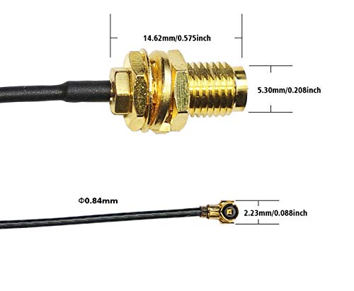 Ufl To Sma M.2 Ngff U.Fl To Rp-Sma Female Mhf4 Connector Pigtail Antenna Extension Cable (15Cm (2 Pcs))