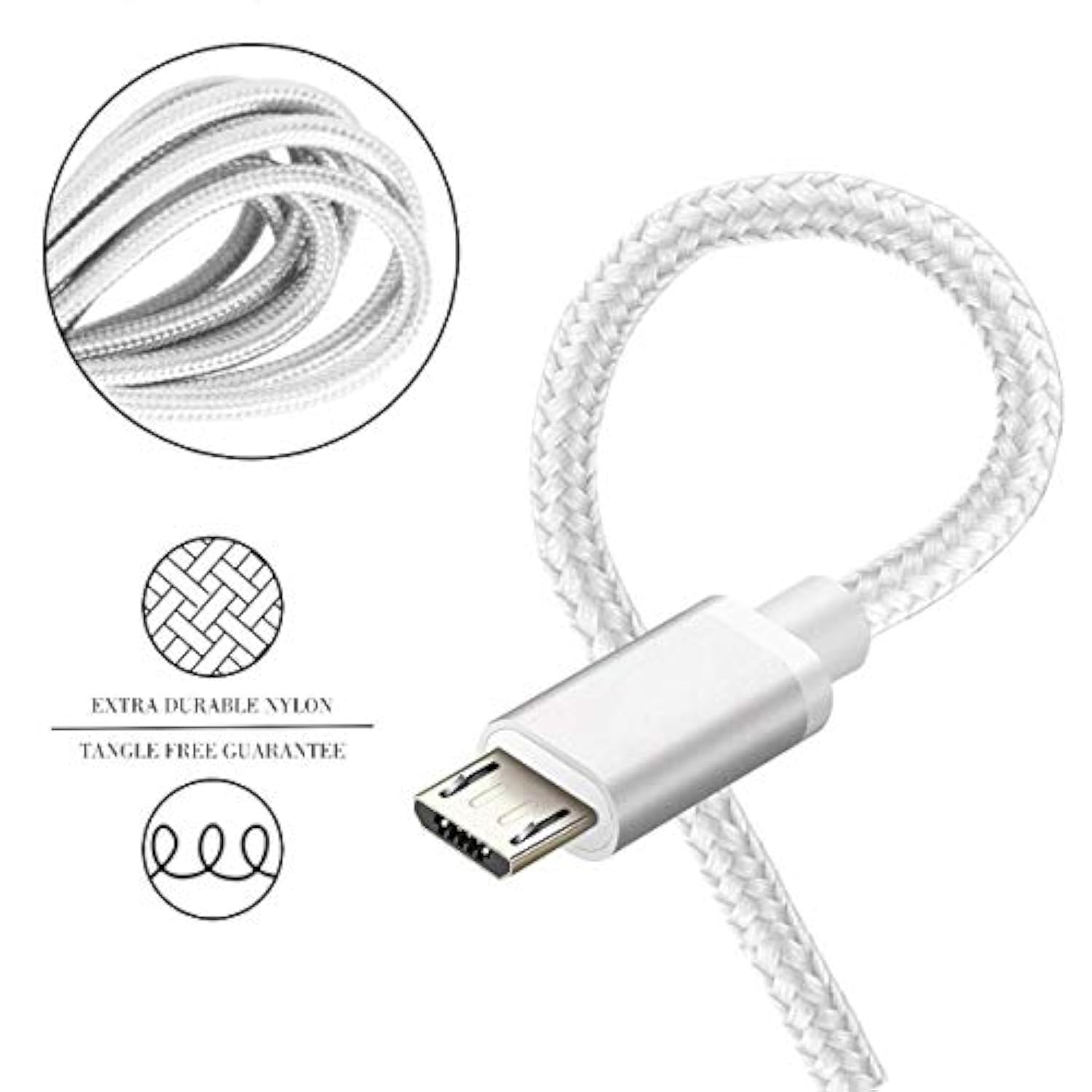 Android Charger Micro Usb Cable 2Pack 6Ft Fast Charging Cord For Samsung Galaxy S6/S7 Edge, J3/J7 Star Prime Crown, Note 4/5, Lg G4 K40 K30 K20 Stylo 3, Moto, Xbox, Ps4, Kindle Fire Tablets And Phones