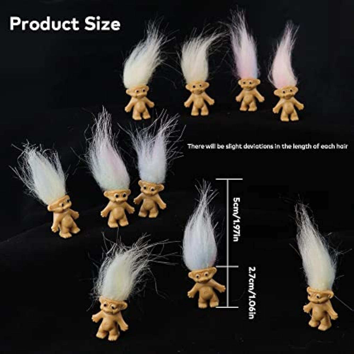 10 Pcs Lucky Dolls Set Mini Troll Dolls Pvc Vintage Doll Mini Action Figures Cake Toppers For Party Favors School Projects Arts And Crafts Toys Party Supplies